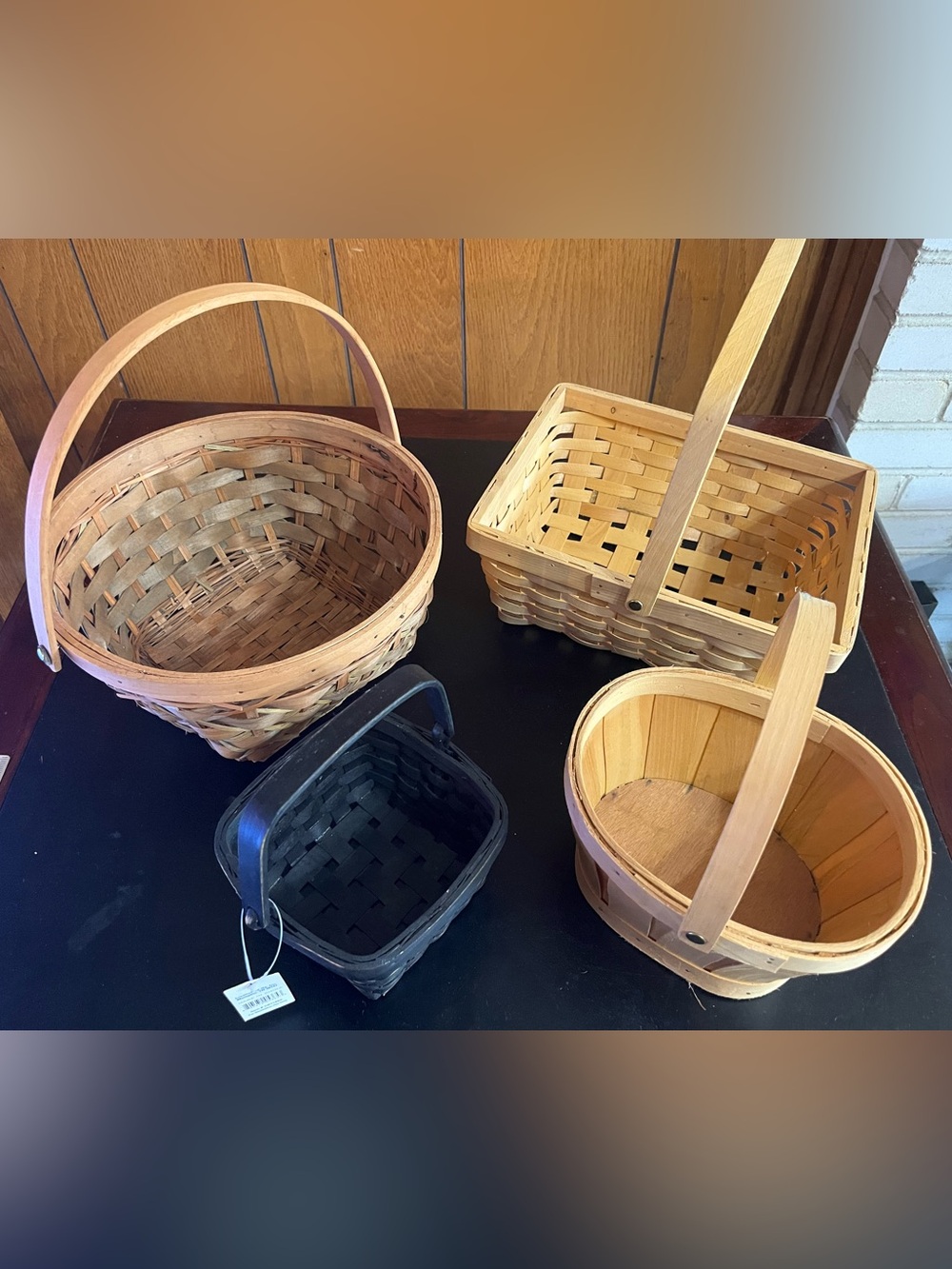 Assorted Woven Basket Set - Natural Tan, Light Brown & Black